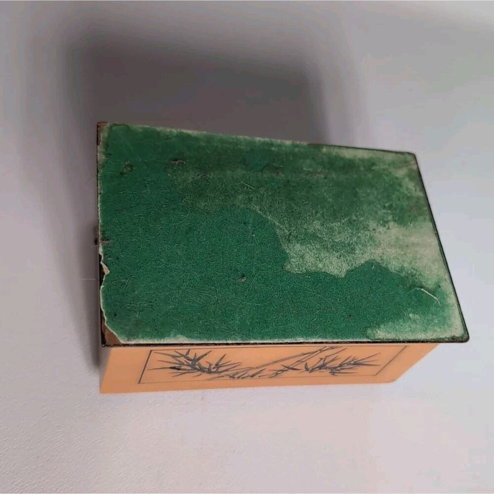 Vtg Chinese Lacquered Wooden Box Tea Caddy Keepsakes - Picture 7 of 7